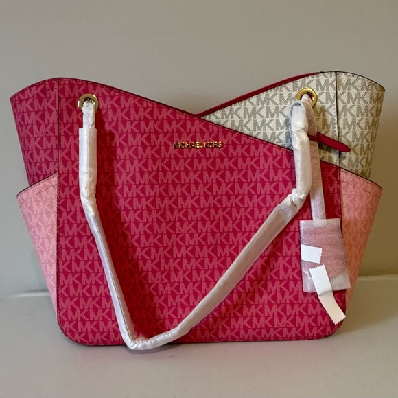 Michael Kors Handbags - Michael Kors Pink Logo Colorblock Tote